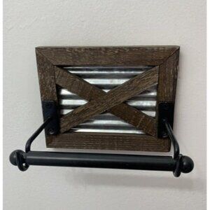 New Farmhouse Toilet Paper Holder with Bracket - Farmhouse Bathroom Rustic Decor